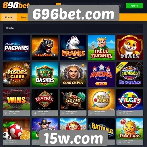 Variedade de jogos no portfólio do 696bet.com